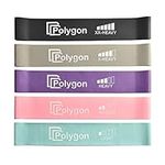 Polygon Resistance Loop Exercise Bands, Workout Flexbands for Physical Therapy, Rehab, Stretching, Home Fitness and More. Natural Latex Elastic Fitness Bands for Men & Women (Set of 5)