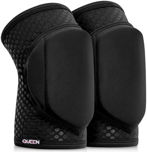 Queen Wear – Sleek Black Grip – Pole Dance Knee Pads – Perfect Woman Protection for Pylon Ballet Modern Dance (M)