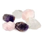 Reiki Crystal Products Natural Mind Body Soul Rough, Amethyst Rough, Rose Quartz Rough, Clear Quartz Rough, Raw Stone, Protection Raw Stones, Reiki Stones Gemstones.