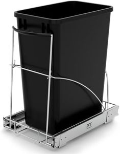 Tanamu Pull Out Trash Can Under Cabinet，Under Sink Slide Out Garbage for Kitchen，Requires 13" W X 18" D Minimum Cabinets，Chrome Adjustable for 7-10 Gallon Trash Can