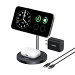 Anker Wireless Charging Stand, MagGo 2-in-1 Stand, Qi2 Certified 15W Wireless Charger, Magsafe Compatible with iPhone 15/15 Pro/Airpods