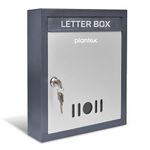 Plantex Wall Mount Letter Box - Suggestion Box/Mail Box/Post Box for Home gate with Secure Key Lock - (Dark Grey) A4 Size