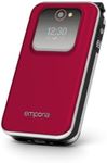 Emporia JOY Flip Mobile Phone, ideal for the elderly, large 2.8" screen, external screen for caller ID, 2MP camera, charging cradle included, unlocked. easy to use - Red