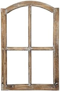 Posiwio Marco de ventana decorativo de madera, estilo vintage, color marrón