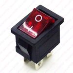 3PCS 4Pin Rocker Switch Power Start Switch with Red/Green Light 6A 250V(220V) AC/10A 125V ON-Off Size 21mm X 15mm Seasaw Button - (Color: 220V Red Light 3PCS)