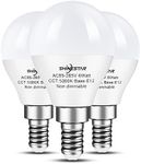 SHINESTAR 3-Pack Ceiling Fan Light Bulbs, Small Base, 120v 60w Equivalent, E12 LED Bulb, 5000K Daylight, Non-Dimmable