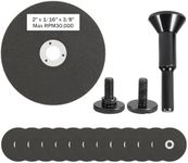 2 Inch Die Grinder Cut Off Wheel,15 Pack 2” Metal Cutting Discs 3/8in Hole with Metal Arbor 1/4in Shank,Drill Metal Cutter Attachment for Cuts Steel, Bronze, Brass, Nuts,Bolts, Screws etc