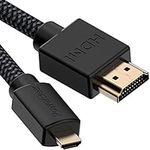 PowerBear Micro HDMI to HDMI Adapter Cable (3 feet) 4K @ 60Hz with Ethernet & ARC | Compatible with GoPro Hero 7 Black, 6, 5, & 4, Raspberry Pi4, Sony, Nikon, Canon