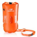 28L Swim Buoy, Swim Buoy with Storage for Kids and Adults, Waterproof Inflatable Dry Bag Swim Safety Float for Water Sports, Open Water Swimmers, Triathletes, Kayakers and Snorkelers, Orange