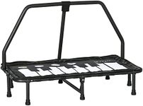 Soozier Kids Trampoline Indoor with Music Function Steel Frame Bouncer Rebounder for 3-8 Years Old, 40.5" x 22.5" x 27.5", Black