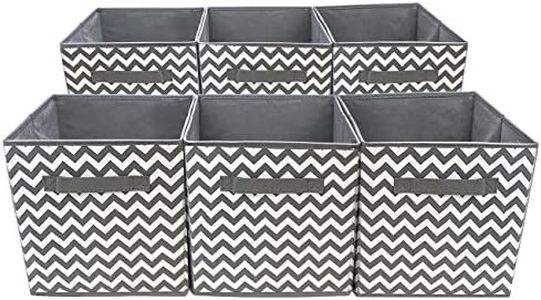 Sorbus® Foldable Storage Cube Basket Bin, 6 Pack,Chevron Pattern (Gray)