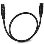 LyxPro Balanced XLR Cable Premium Series Microphone Cable, Speakers and Pro Devices Cable, 1.5 Feet- Black