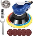 XJYMCOM Orbital Sander 6" Dual Action Palm Sander with Speed Regulation Self Vaccum Air Sander with 6 Sandpaper Vacuum Hose Dust Bag for Wood Metal Auto