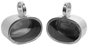 Pair Rockville MAC69S 6x9 Aluminum Wakeboard Tower Speaker Enclosures, Polished Silver