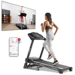 Sunny Health & Fitness Premium Smart Treadmill with Auto Incline, Dedicated Speed Buttons, Double Deck Technology, Digital Performance Display, BMI Calculator and Pulse Sensors - SF-T7515SMART