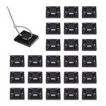 100 Pcs Black Cable Tie Mount Self Adhesive Wire Tie Base Holder Multi-Function Adhesive Fixing Base Holder for Home Office (Without Cable Tie)