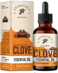 Aromatique Pure Clove Oil For Teeth - Natural Aromatic Essence for Freshening Ambiance, DIY Skincare - Pure & Undiluted, 30ml