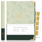 AISBUGUR Blank Recipe Book to Write in Your Own Recipes with Two-Tone Faux Leather Cover - Hardcover Recipe Notebook for 55 Recipes - 8.5" x 6" Recipe Journal to Organize Your Recipes - Green