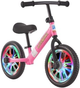TRIOBLADE 12" Balance Bike 2 Year Old Toddler Bike Kids Baby First Bike Training Bicycle No Pedal Adjustable Handlebar/Seat Gift Bike for 2-5 Year Old Boys Girls (Pink)