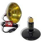 Ma Poule Express Heat Lamp Bulb with Golden Base – Premium Set of 10.5-inch Aluminum Base and 250W Infrared Heating Lamp – Chicken Coop Heating System with No Light