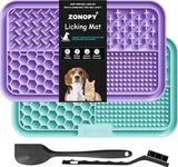 Zonopy Licking Mat for Cats & Dogs 2 Pack, Cat Slow Feeder Lick Pat for Dogs and Puppies, Anxiety Relief Cat Toys Cat Bowl Cat Feeding for Butter Yogurt Peanut, for Pets Bathing Grooming Training ﻿