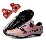 PQMN Mens Womens Road Bike Cycling Shoes with Cleats-The Lightweight Indoor Bike Shoe Compatible with SPD & Look ARC Delta