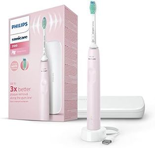 Philips Sonicare 3100 Series Electric Toothbrush with Sound Technology with Pressure Sensor and Brush Head Indicator, HX3673/11, Sugar Rose