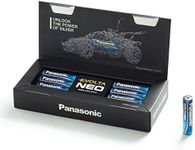 Panasonic EVOLTA NEO, Premium Alkaline Battery, Box of 8 AAA, Extra Strong Power, Very Long-Lasting and Safe, Micro LR03 1.5 V, Packed in Practical Storage Box