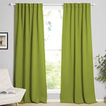 NICETOWN Back Tab Bedroom Curtain - Thermal Insulated Blackout Christmas Window Curtain Panels with Rod Pocket, 52 Inch by 84 Inch, Fresh Green, Set of 2