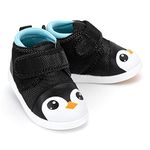 ikiki Squeaky Shoes for Toddlers w/Adjustable Squeaker Black Penguin (10, George P. Penguin)