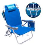 SUNNYFEEL Reclining Beach Chair, 5-Position Lay Flat Lounge Chair, Lightweight Folding Recliner Low Beach Chairs for Adults, Versatile Beach Backpack Chair for Sand, Lawn, Sunbathing, Camping & More