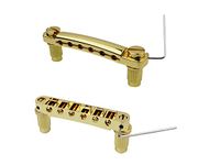 Guyker Guitar Tune-O-Matic Bridge and Stop Bar Tailpiece Combo with Anchors and Studs Replacement Compatible with LP SG EPI 6 String Electric Guitar Golden