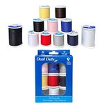 Coats &Clark All Purpose Dual Duty XP Threads, 9 bobbins,125 Yard Each Bundle with 2 Spool of Black/White 400 Yard Each.Premium Quality Corespun Polyester Thread. Hand/Sewing Machine Embroidery Set