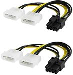 CableCreation Molex to PCIe Power Cable, 2-Pack Dual 4 Pin Molex to 8-Pin PCIe Power Cable for ASUS, NVIDIA, AMD, EVGA GeForce,Gigabyte, Sapphire Video Graphics Card,4 inch