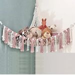 ecofynd Stuffed Animal Toy Hammock,Hanging Cotton Organizer Storage For Soft Toys,Boho Large Corner Plush Toys,Net Holder For Nursery Kids,Play Room,Bedroom,Kid Room(Bh011),White