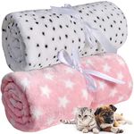 LeerKing 1 Pack 2 Dog Blanket Lightweight Cat Flannel Throw Bedding Fluffy Couch Crate Lining for Pet Puppy Small Animals, 30"x40"