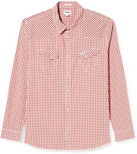 Wrangler Men's Western Shirt, Etruscan Red, M