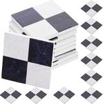 1 12 Scale Dollhouse Flooring 27pcs Dollhouse Miniature Mosaic Floor Tile Sheet Miniature Flooring Simulation Mini Doll House Accessories for Child - Black and White