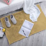 Luxe Home Ruffle Bath Mat Rabbit Fur 1000 Gsm Bathroom Door Foot Mats Anti Skid Water Absorbent Easy Machine Washable Rug for Entrance | Kitchen Floor | 45 X 75 Cm | Mocka | Pack of 1