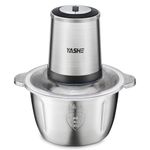 YASHE Mini Food Chopper 500W, Electric Food Processor with 1.8L Stainless Steel Bowl, Meat Grinder with 4 Bi-Level Blades, 2 Speeds