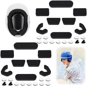 Gulfmew 2 Pack Universal Helmet Padding Fit Kit Compatible with Easton Batting and Catchers Helmets, 0.79 inch Thickened Replacement Pads for Baseball/Softball Players, Youth Soft Foam Padding (Black)