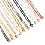 Artilife 40 Pack 10 Colors Brass Necklace Chains 21 Inch/54 cm Link Cable Chain Necklace with Lobster Clasps Bulk for Jewelry Making