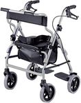 NRS Healthcare 2-in-1 Rollator and Transit Chair M58203 - Height Adjustable, Aluminium