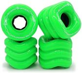 Shark Wheel 60 mm 78a, Skateboard Cruising Wheels, California Roll, Green Gecko, Set of 4 Wheels