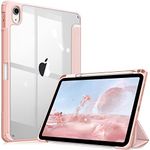 FINTIE Hybrid Case Compatible with iPad 10th Generation 2022 (10.9 Inch) - [Ultra Slim] Shockproof Clear Cover with Built-in Pencil Holder, Auto Wake/Sleep, Rose Gold