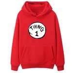 Women's Thing 1 and Thing 2 Hoodies, Red,one, Large