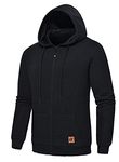yuyangdpb Men's Zip Up Hoodie Lightweight Hooded Sweatshirt Jackets with Kanga Pocket Black L