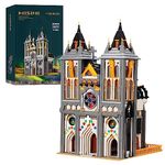 MISINI 66027 Medieval Churches Architecture Building Kit with LED Lights, Creative House Building Blocks Set, MOC Modular House Model Brick Toys for Adults, Compatible with Lego(3468 Pieces)