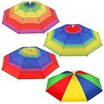 4 Pieces Rainbow Umbrella Hat Adjus