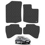 Rubber Car Mats Compatible with Toyota Aygo (2005-2012) Tailored Fit Rubber Floor Mats Set Accessory Black Custom Fit 4 Pieces with Clips - Anti-Slip Backing, Heavy Duty & Waterproof